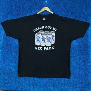 Pabst Blue Ribbon Check Out My Six Pack Beer Promo Tee 2X